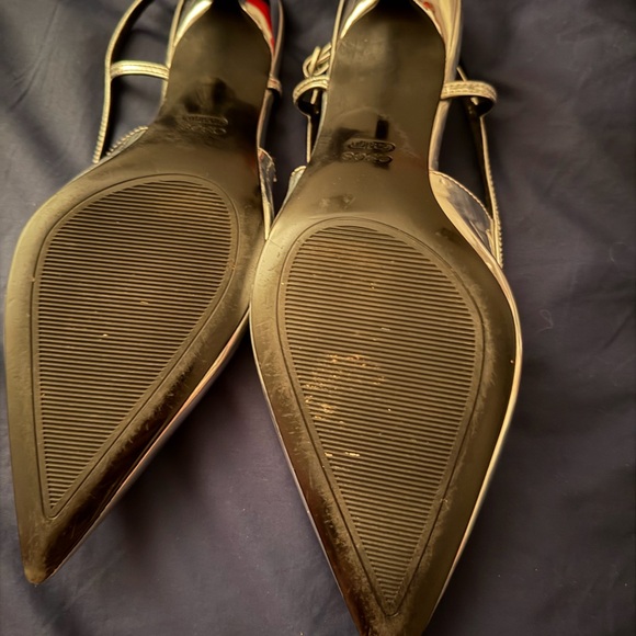 Aldo silver slingback kitten heels pointy toe low heel adjustable party 9 - Picture 3 of 5
